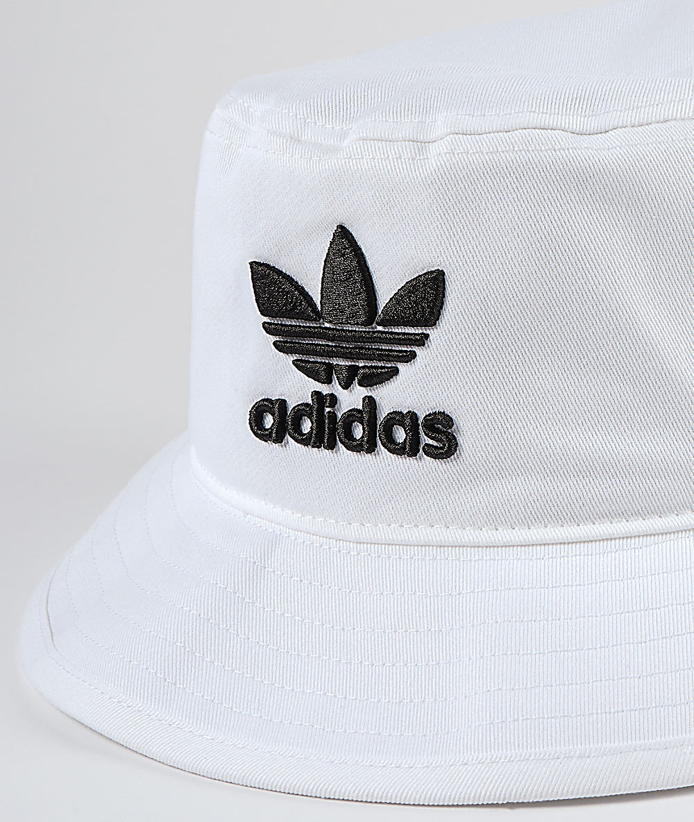 white adidas trefoil hat