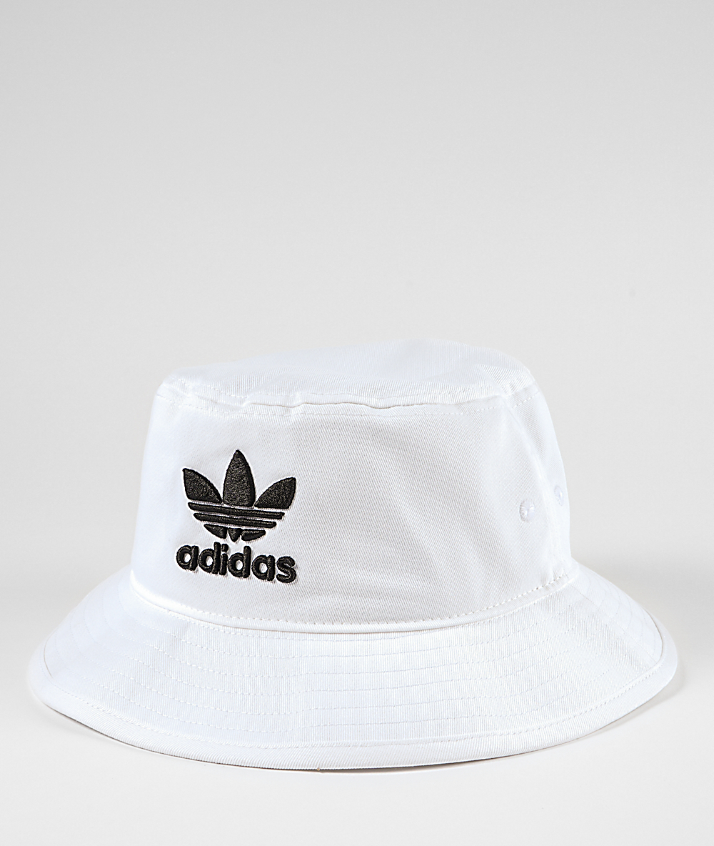 white adidas trefoil hat