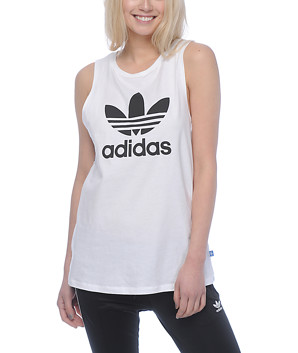 adidas loose trefoil tank top