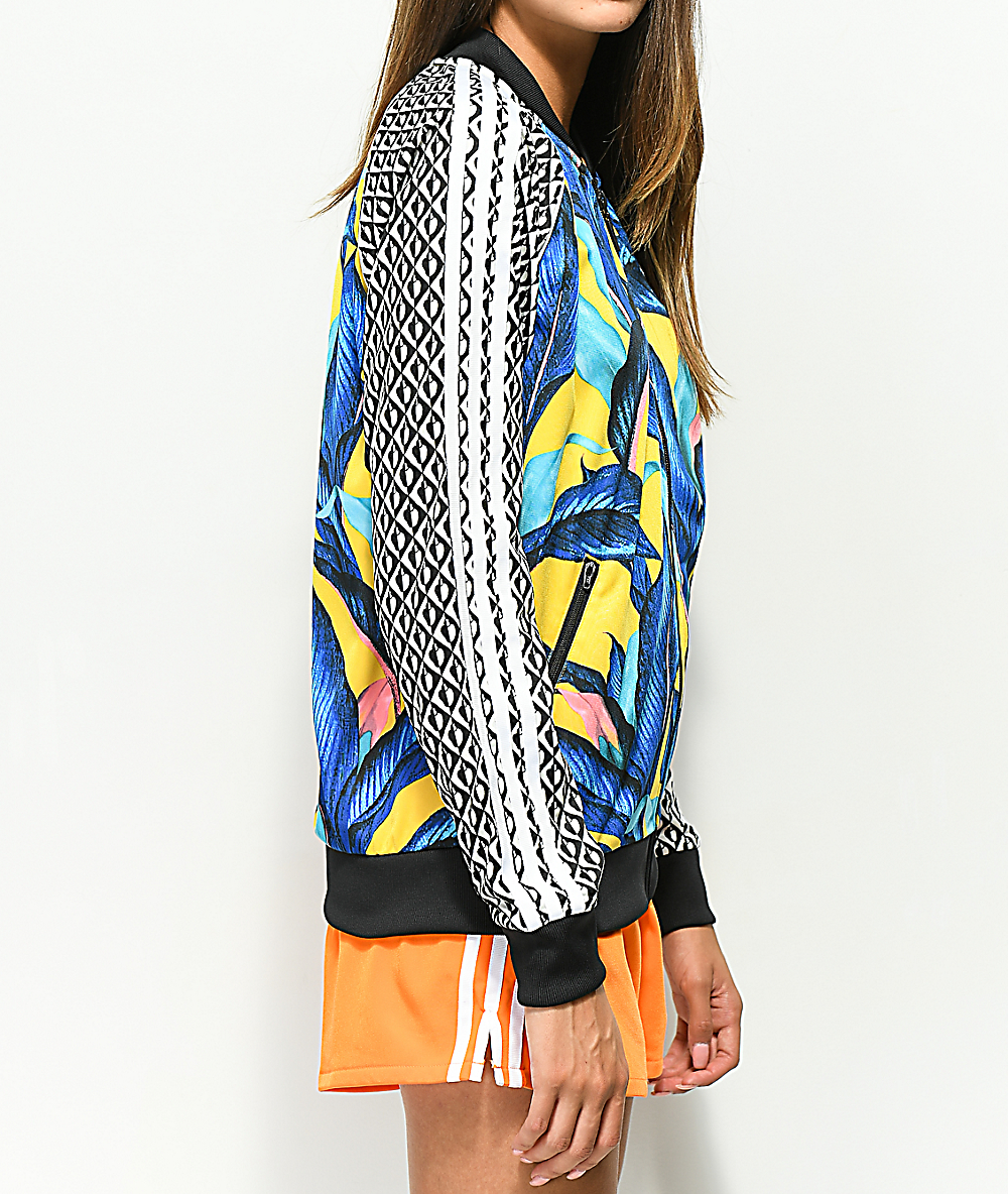 blue and yellow adidas track jacket