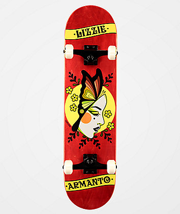 Birdhouse Lizzie Butterfly Red 8.0" Skateboard Complete