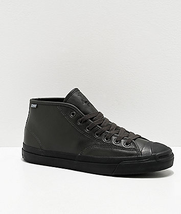 Converse Jack Purcell Pro Jake Johnson Dark Olive & Black Mid Top Skate Shoes