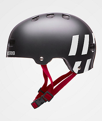 Destroyer Certified casco de skate negro, blanco y rojo