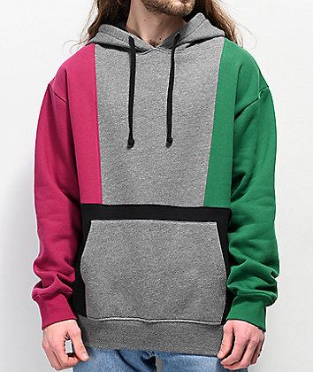 Empyre Fast Break Purple, Grey, Green & Black Colorblock Hoodie