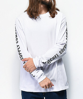 Herschel Supply Co. Classic Logo Sleeve Print White Long Sleeve T-Shirt