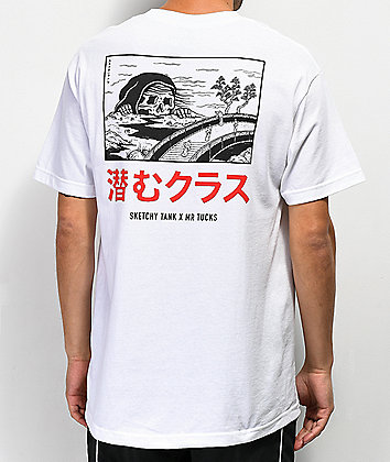 Lurking Class By Sketchy Tank x Mr. Tucks Lurker White & Red T-Shirt