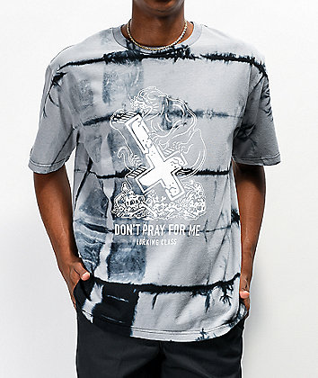 Lurking Class by Sketchy Tank Don't Pray For Me Grey Tie Dye T-Shirt