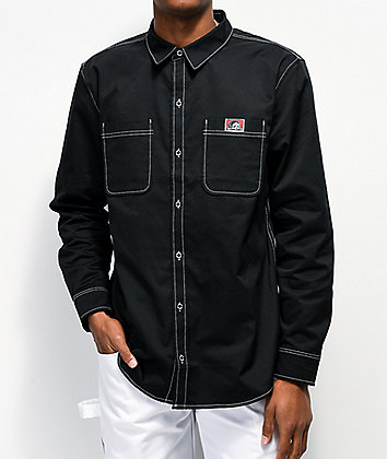 Lurking Class by Sketchy Tank Lurkwear Black Long Sleeve Button Up Shirt