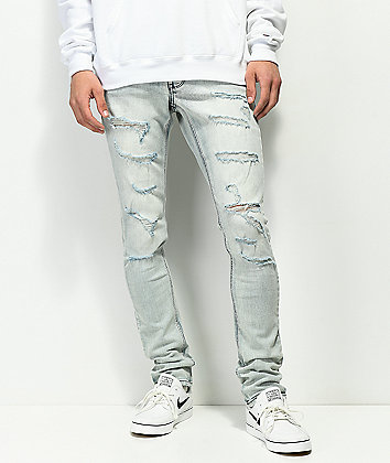 Ninth Hall Rogue Axel jeans desgastados de lavado azul claro