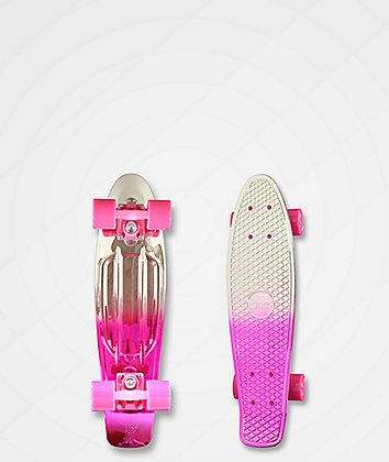 Penny Silver & Pink Metallic Fade 22" Cruiser Complete Skateboard
