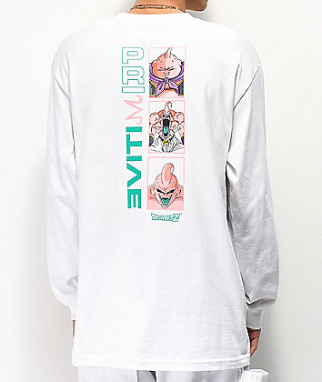 Primitive x Dragon Ball Z Majin Buu Forms White Long Sleeve T-Shirt