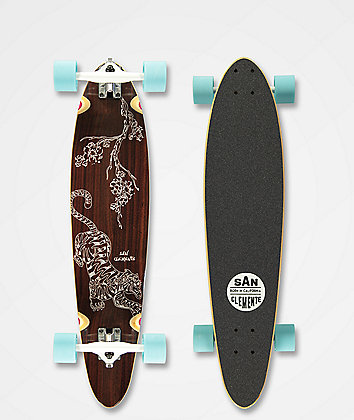 San Clemente Tiger Lily 34" Pintail Longboard Complete