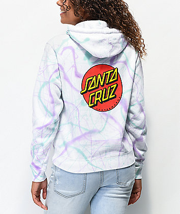 Santa Cruz Classic Dot sudadera con capucha tie dye azul y morada