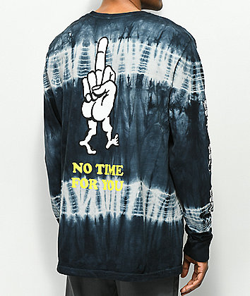 Swallows & Daggers No Time For You Black Long Sleeve Tie Dye T-Shirt