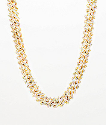The Gold Gods 15mm Straight Edge 22" Gold Cuban Link Chain Necklace