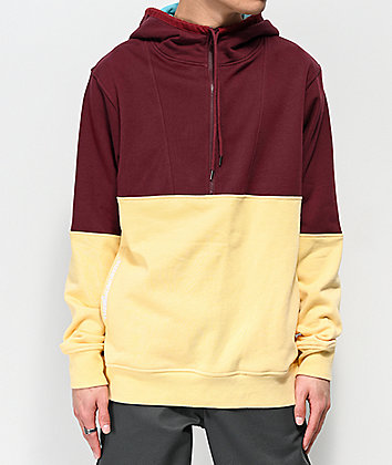 The Hundreds Lewis sudadera con capucha borgoña y caqui