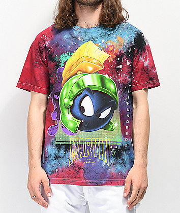 The Hundreds x Marvin The Martian Space Blue, Red & Black Tie Dye T-Shirt