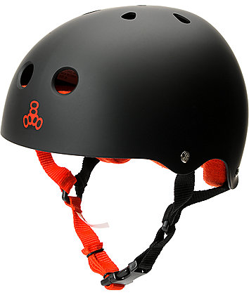 Triple Eight Black Rubber Sweatsaver Skateboard Helmet