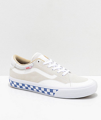 Vans TNT ADV Prototype Marshmallow White & Checkerboard Skate Shoes