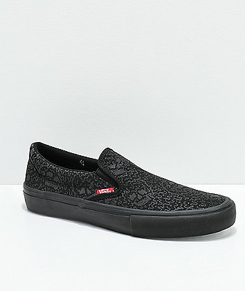 Vans x Sketchy Tank Slip-On Pro Reflective Black Skate Shoes