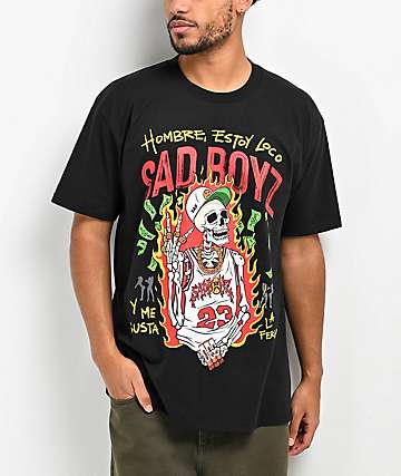 【KOOLOSET】Hip Hop Boyz Box Tee SAD BOYZ by Junior H Members Only Black T-Shirt | Zumiez