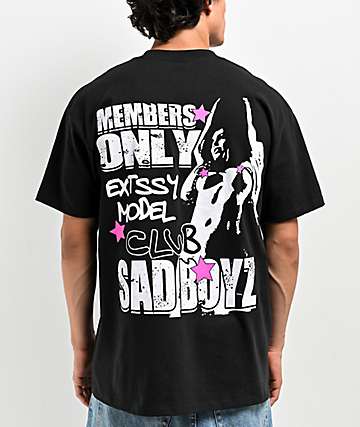 SADBOYZ by Junior H Rhinestone Logo Black T-Shirt | Zumiez