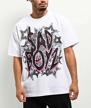 SAD BOYZ by Junior H X Lost Hills Hearts White Long Sleeve T-Shirt