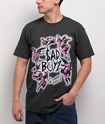 SAD BOYZ by Junior H Tagged Black T-Shirt