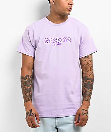 SAD BOYZ by Junior H Pink Cherub Black Wash T-Shirt
