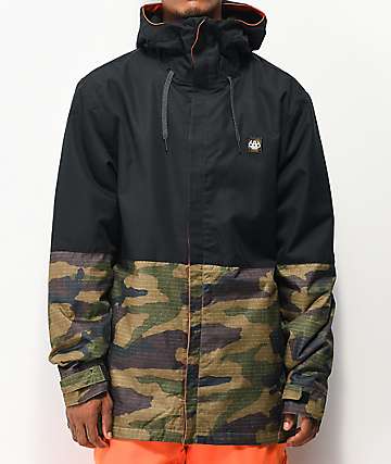 686 Foundation Camo 10K chaqueta de snowboard negra y de camuflaje