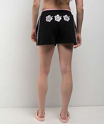 A.LAB Jana Hibiscus Black Sweat Shorts - 