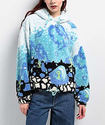 A.LAB Kadley Pink Tulle & Carmine Rose Sherpa Hoodie