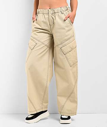 A.LAB Leo Y2K Rave Natural Wide Leg Cargo Pants -