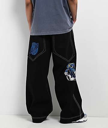 Empyre Shmutz Ultra Wide Black Denim Skate Jeans