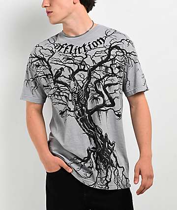 Affliction Detail Black Thermal Long Sleeve T-Shirt