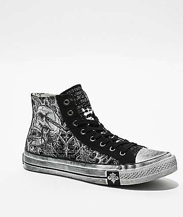 Affliction Electric Storm Black High Leg Bikini Bottom