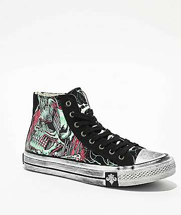 Affliction Phantom Fire Black, Grey & Red Shoes