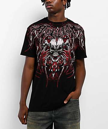 Affliction Ghost Black & Red Shoes