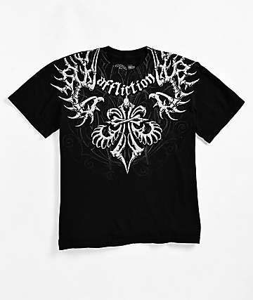 Affliction Collapse Black High Leg Bikini Bottom