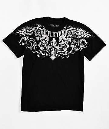 Affliction Collapse Black High Leg Bikini Bottom