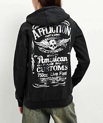 Affliction Lynchburg Black Zip Hoodie -