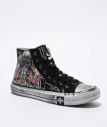 Affliction Electric Storm Black High Leg Bikini Bottom