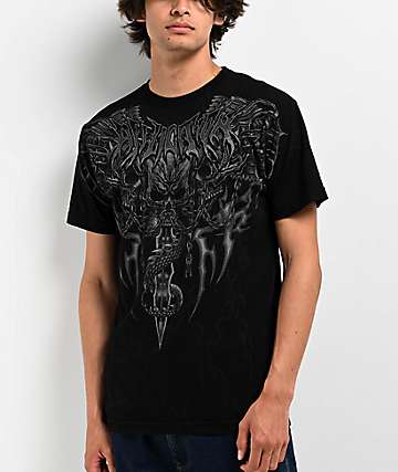 Affliction Winged Up Red Wash Crop T-Shirt