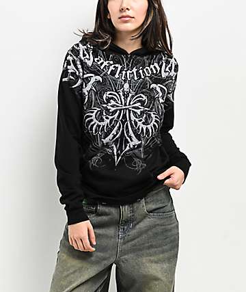 Affliction Death Eyes Black Zip Hoodie