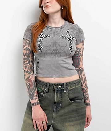 Affliction Vertibrate Black Bikini Bottom