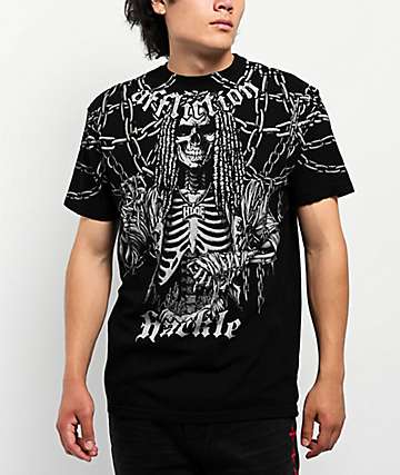 Affliction Detail Black Thermal Long Sleeve T-Shirt