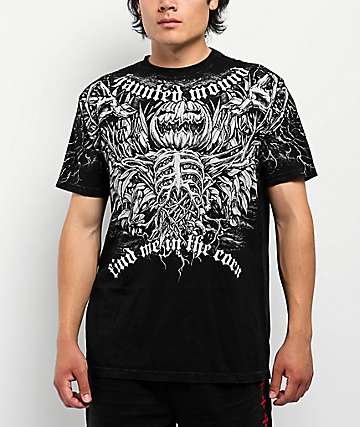 Affliction x Haunted Mound Hackle Down On Em Black T-Shirt | Zumiez