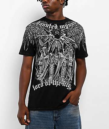 Affliction x Haunted Mound Jacko Man Black Wash T-Shirt | Zumiez
