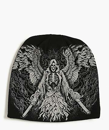 Affliction x Haunted Mound Deer God Black Wash & Grey 2Fer Long Sleeve T-Shirt