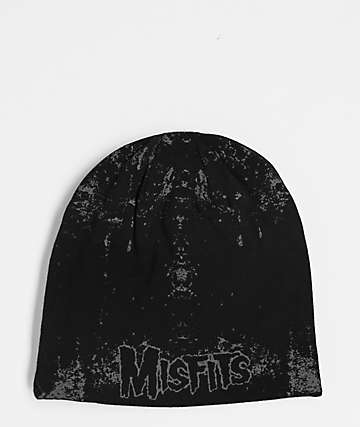 Affliction x Misfits Black Reversible Skully Beanie - 